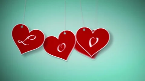 Valentine hanging labels Stock Footage 1042810