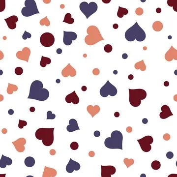Valentine Heart And Dots Pattern Background Stock Illustration