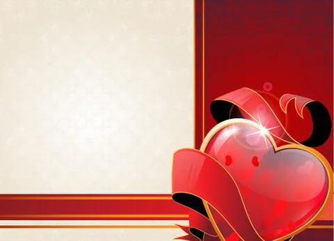 Valentine heart and ribbon Stock Illustration