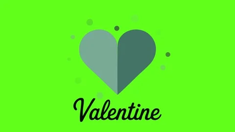 Valentine Heart Animation with Floating Bubbles and Text on Green Screen Stock Footage 322907463