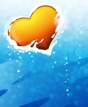 Valentine Heart on blue background Stock Illustration