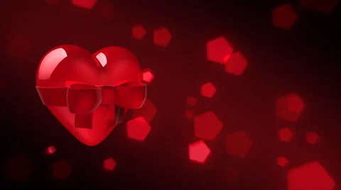 Valentine Heart with Bow Stock-Footage 65432922