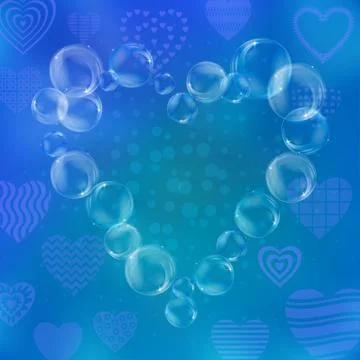 Valentine heart from bubbles Stock Illustration