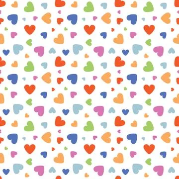 Valentine Heart Colored Seamless Pattern Stock Illustration