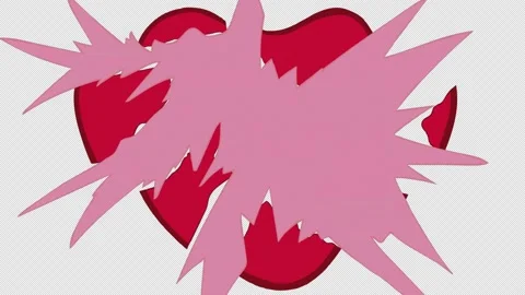 Valentine heart crack love explode loop Animation video transparent backgro.. Stock Footage 235271499