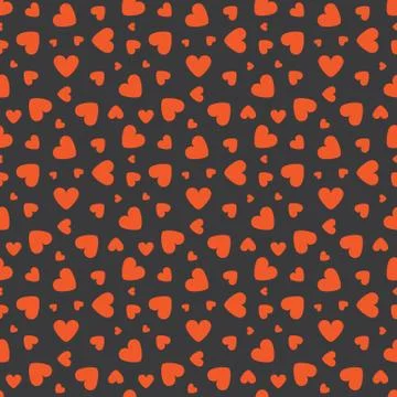 Valentine Heart Dark Seamless Pattern Stock Illustration