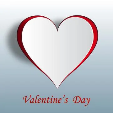 Valentine heart on a gradient background. Cut out the paper. Greeting inscr.. Stock Illustration