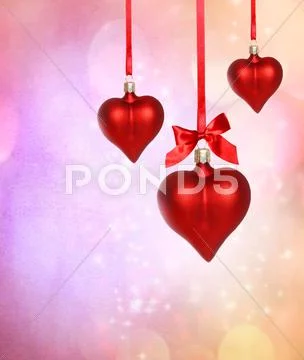 Valentine heart ornaments Stock Illustration