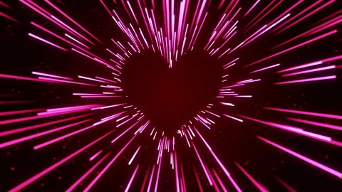 Valentine Heart Pink Red Rays Animated 4k Stock Footage 262628488