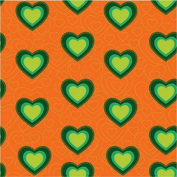 Valentine heart seamless pattern background love sign Stock Illustration
