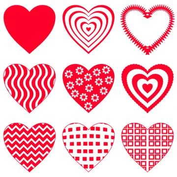 Valentine heart, set Stock Illustration