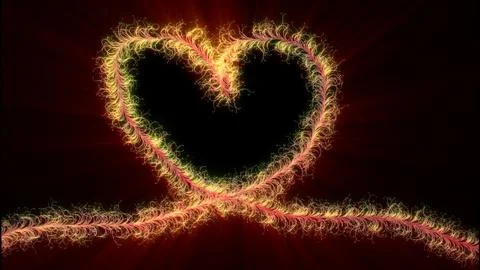 Valentine heart shape with light rays Stock Illustration
