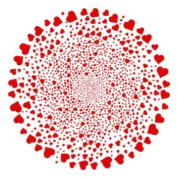 Valentine Heart Twirl Exploding Globula Stock Illustration