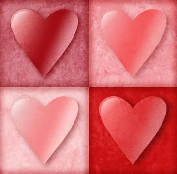 Valentine hearts in boxes Stock Illustration
