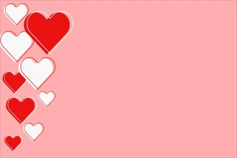 Valentine hearts frame background Stock Illustration