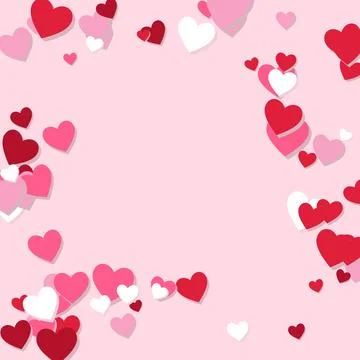 Valentine hearts frame with copy space, square Stock Illustration