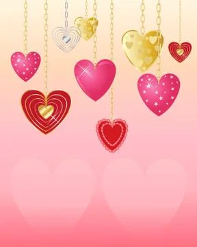 Valentine hearts Stock Illustration