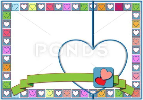 Valentine hearts in pastel colors squares Stock Illustration