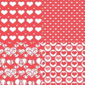 Valentine hearts seamless pattern, Abstract background Stock Illustration