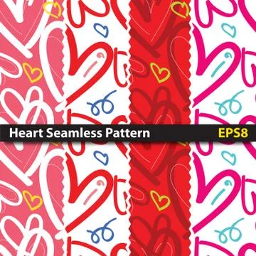 Valentine Hearts Seamless Pattern Stock Illustration