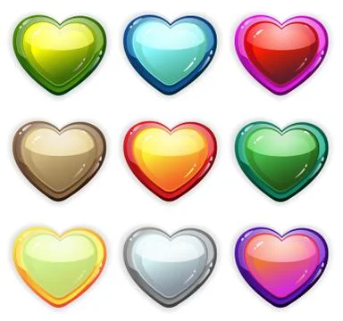 Valentine hearts set Stock Illustration