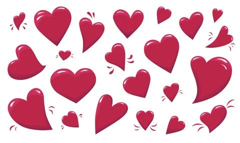 Valentine hearts shape set. Vector stock illustration isolated on white Stock Illustration