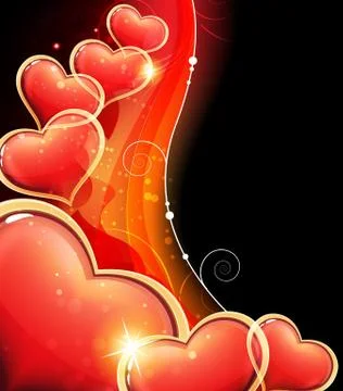 Valentine hearts wave Stock Illustration