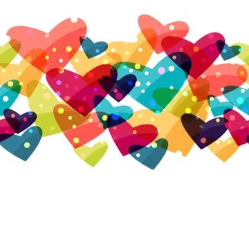 Valentine holiday saint seamless pattern with shiny hearts Stock Illustration