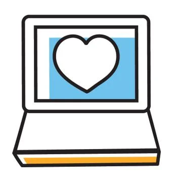Valentine Laptop App Stock Illustration