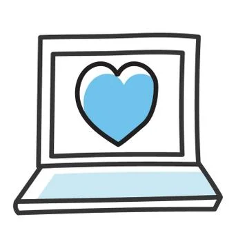 Valentine Laptop App Stock Illustration