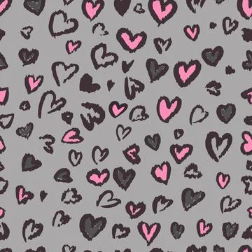 Valentine Leopard or cheetah seamless pattern. Trendy animal print. Spotted j 스톡 일러스트