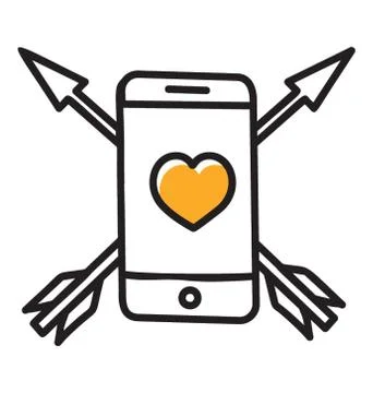 Valentine Mobile App Stock Illustration