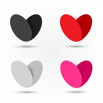 Valentine multicolor hearts set template Stock Illustration