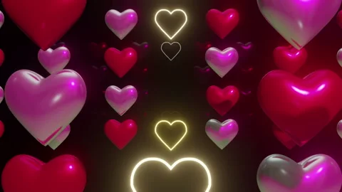 Valentine Neon Heart 库存影片 263220249