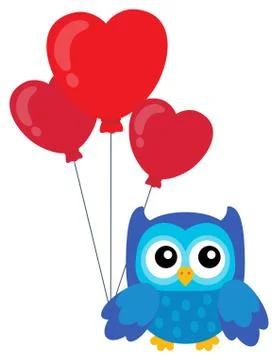 Valentine owl topic image Stock Illustration