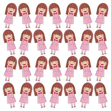 Valentine Pattern. Girls in love vector illustration. Illustrazione stock