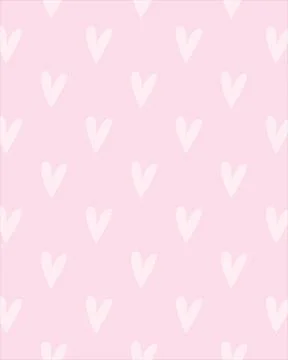 Valentine Pattern. Seamless White Heart Object pattern on pink background Stock Illustration