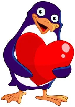 Valentine penguin Stock Illustration