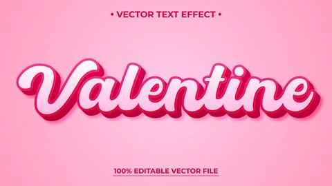 Valentine pink editable text effect template, barbie doll pink colors, edit.. Stockillustratie
