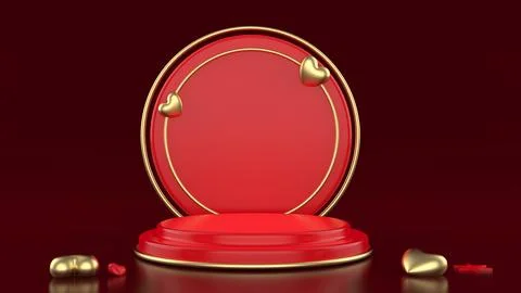 Valentine podium background Stock Illustration