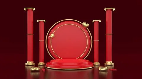 Valentine podium background Stock Illustration