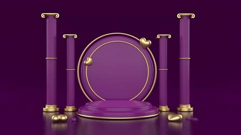 Valentine podium background Stock Illustration