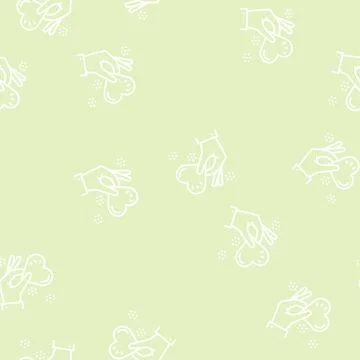 Valentine postcard present line seamless pattern Stock Illustration