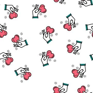 Valentine postcard present vector seamless pattern 스톡 일러스트