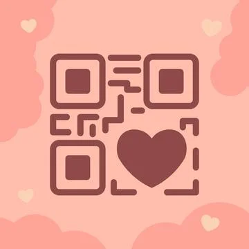 Valentine qr code heart Stock Illustration