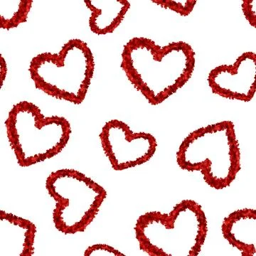 Valentine romantic seamless pattern. Print design love symbol with red hearts Stock Illustration