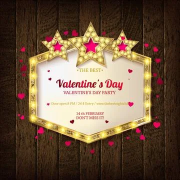 Valentine s day background with bright lights. Stock Illustration