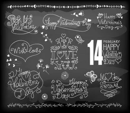 Valentine' s day design elements Stock Illustration