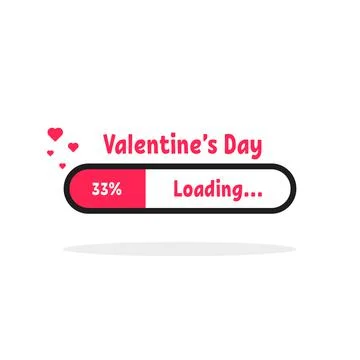 Valentine s day loading bar icon Stock Illustration
