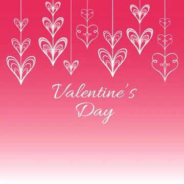 Valentine s vector background with stylized hearts Stock Illustration